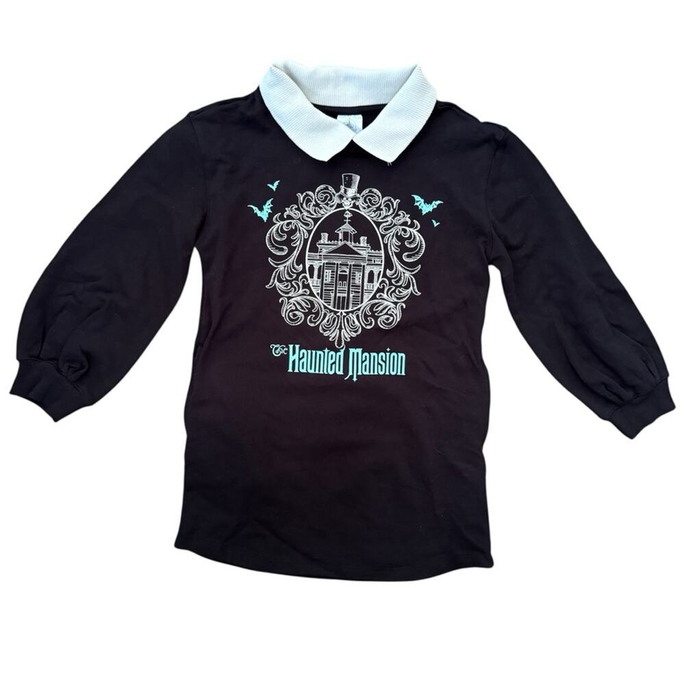 Disney Girls The Haunted Mansion Dress Size 7/8 Long Sleeve Collar Glow in Dark